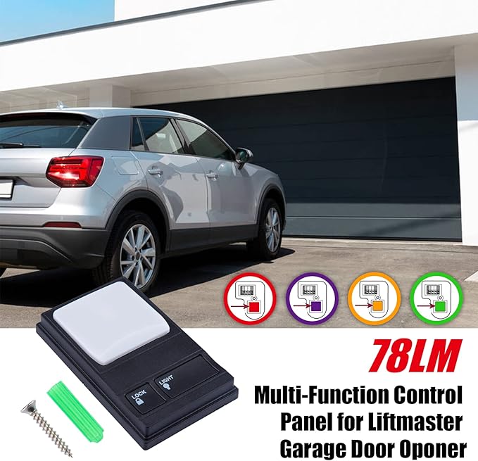 for LiftMaster 41A5273-1 Multi Function Control Panel, Wired Wall Garage Door Replacement Panels for 78LM 81lm, 371lm, 971lm Garage Door Opener Green, Red, Orange, Purple Learn Buttons 2 Pack