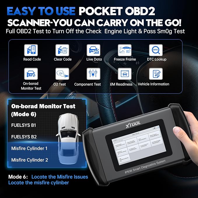 Code Reader for Cars and Trucks, XTOOL InPlus IP508 Engine ABS SRS Transmission Car Diagnostic Tool with Oil Reset, EPB, SAS, BMS, Throttle, Check Engine Code Reader, Android 10.0