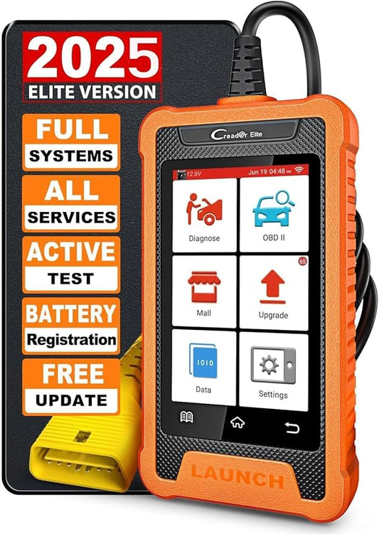 LAUNCH Creader Elite Bidirectional Scanner fit for Ford Lincoln Mercury Mazda, 2025 Full Systems All Resets OBD2 Scanner, PMI Function Diagnostic Scan Tool, Battery Registration, Lifetime Free Update
