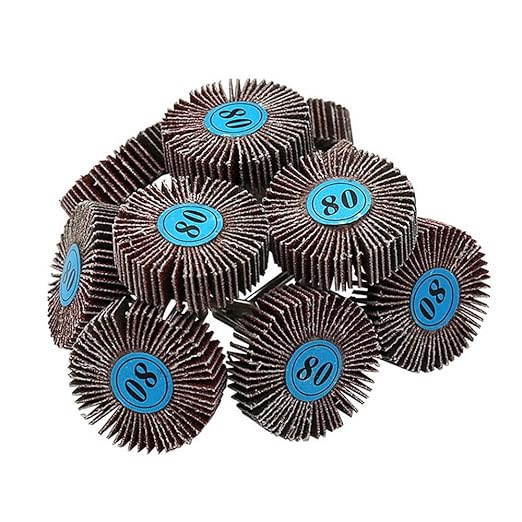 10Pcs 1/8" Round Shank, 80 Grit Abrasive Sanding Wheels, Flap Grinding Wheel Sander for Drill Rotary Tools, Remove Rust, Weld Burr Polishing Flat