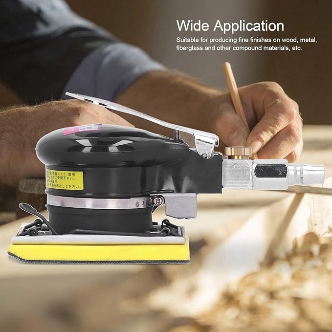 Professional Air Palm Sander, Air Sander Pneumatic Polisher Manual Polishing Grinding Machine Handheld Sandpaper Machine