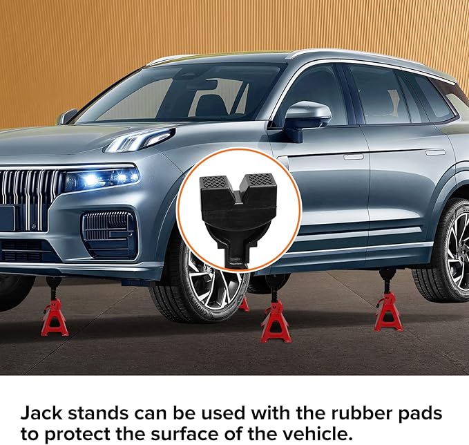 Donext Jack Pad Adapter for Jack Stands 3 Ton Rubber Frame Rail Protector Jack Pad Adapter 4 Pack