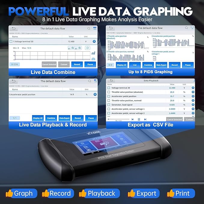 Code Reader for Cars and Trucks, XTOOL InPlus IP508 Engine ABS SRS Transmission Car Diagnostic Tool with Oil Reset, EPB, SAS, BMS, Throttle, Check Engine Code Reader, Android 10.0