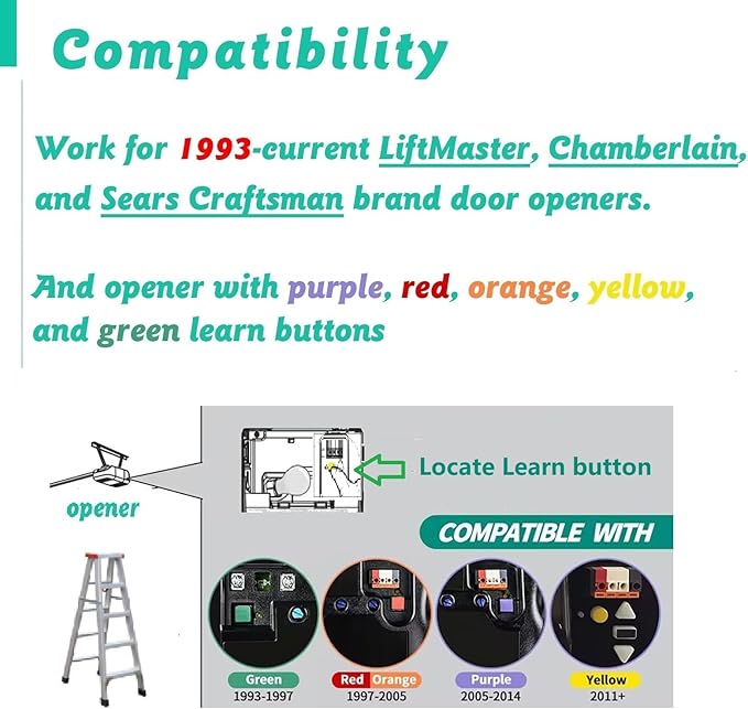 2 Replacement for Lift Master Chamberlain Garage Door Opener Remote 893MAX 373LM 973LM 893LM 81LM 2 Pack,Black