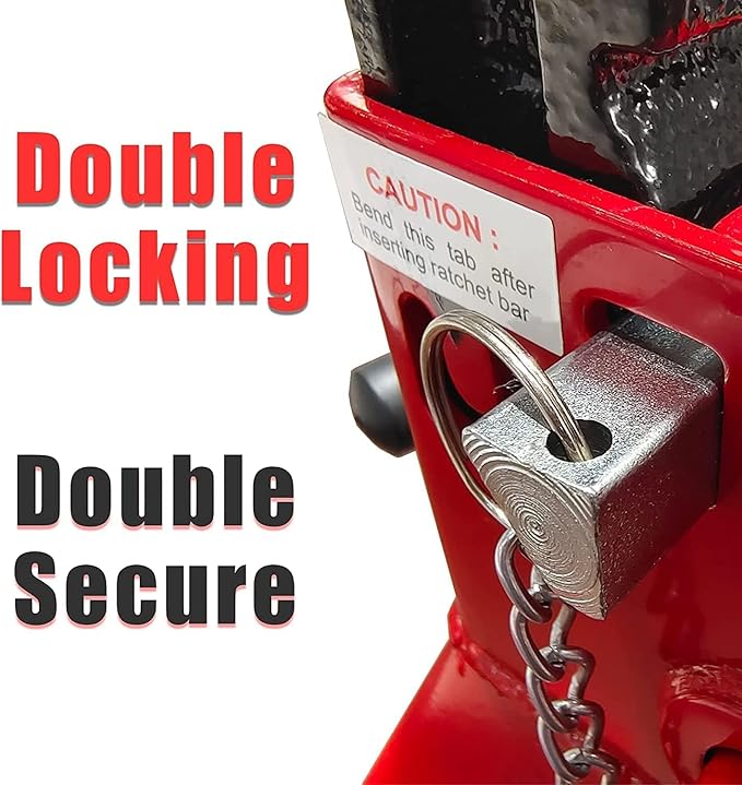 BIG RED TAM43002A Torin Steel Jack Stands: Double Locking, 3 Ton (6,000 lb) Capacity, Red, 1 Pair