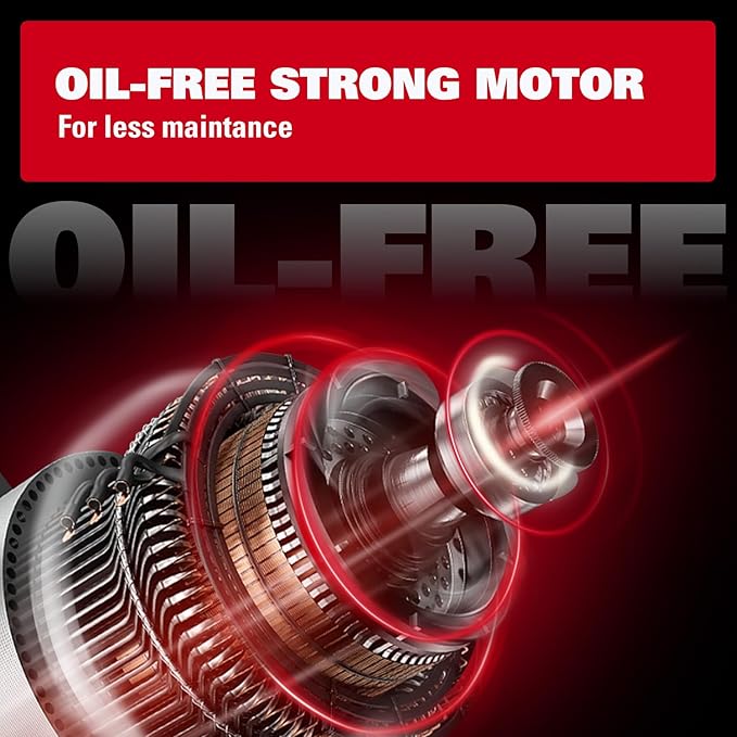 Air Compressor 3 Gallon Portable Pancake Tank Oil-free, 110 PSI MAX Pressure and 1/3 HP for Car and Bike Tires, Nail Gun, and Pneumatic Tools, Garage, Shop or Mechanic Accessories