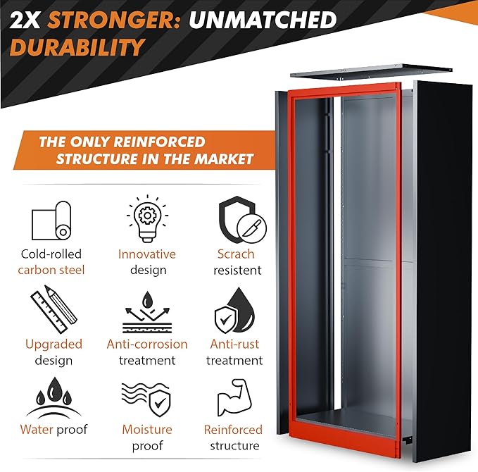 Metal Storage Cabinet with Digital Lock | Garage Storage Cabinet | 71" Lockable Office Cabinet | Utility Metal File Cabinets (Dark Gray)