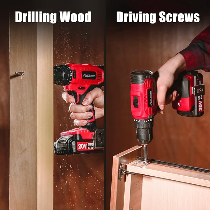 AVID POWER 20V Cordless Drill Set, 320 In-lbs Torque Power Drill/Driver Kit with Drill Brush, 2 Variable Speed, 3/8'' Keyless Chuck (Drill Bit Set Not Included)