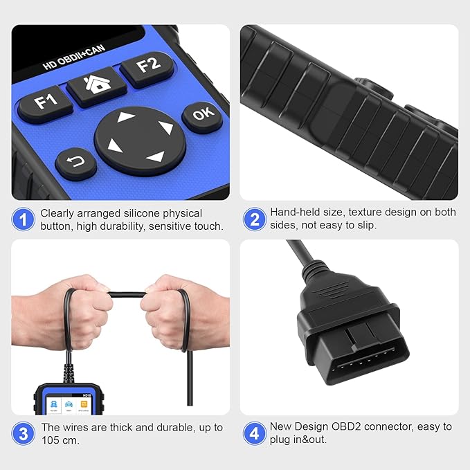 OBDResource Full Systems Heavy Duty Truck Scanner Tool HDOBD/EOBD/OBD2 Automotive Scanner Diagnostic Tool for Truck & Car 2 in 1 Code Reader for Most 12V 24V Diesel Vehicles