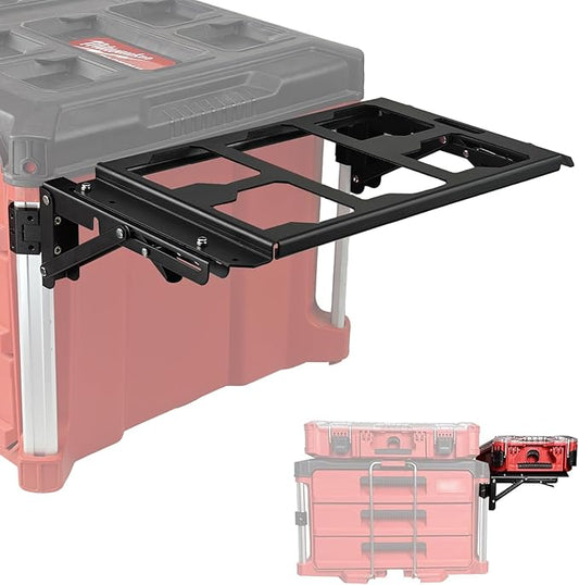 Upgrade Folding Packout Mount Compatible with Milwaukee Packout Toolbox,Side Storage for Your Packout System