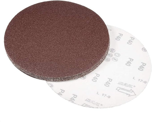 uxcell 9 Inch Sanding Disc 40 Grits Flocking Sandpaper for Sander 10 Pcs