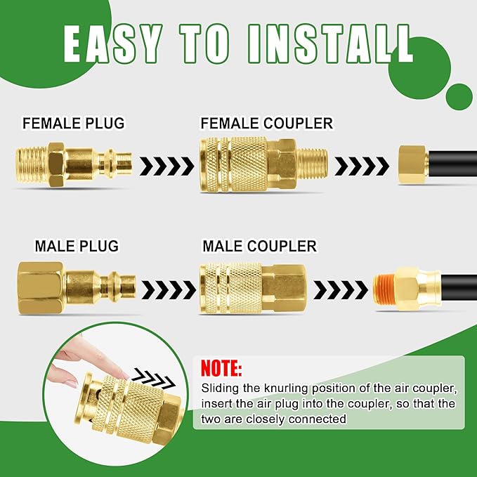 Air Coupler & Plug Kit,45 Pcs 1/4" NPT Air Tool Fittings Set,Quick Connect Air Hose Fittings Air Compressor Accessories
