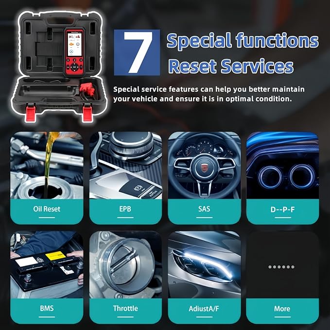 Autel OBD2 Scanner MaxiDiag MD808 Pro, All System Diagnostic Scan Tool, Upgraded of MaxiCheck Pro/ MD808/ MD806 Pro/ MD802, 7 Reset Service Oil/EPB/SAS/BMS/Throttle, Auto Scan, Lifetime Free Update