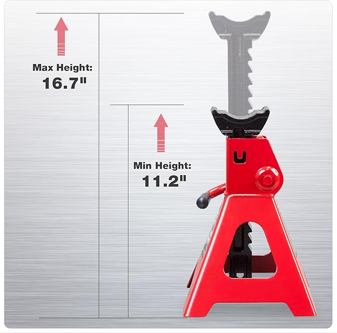 Jack Stands 3 Ton (6,600 LBs) Car Jack Stand Adjustable Lifting for Automotive Small SUV, Red, 2 Pack