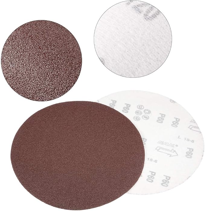 uxcell 9 Inch Sanding Disc 60 Grits Flocking Sandpaper for Sander 10 Pcs