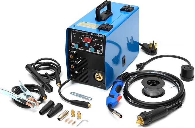 S7 Gas and Gasless 200A 110V/220V Multiprocess MIG Welder - 4-in-1 Welding Machine for Flux Cored, MIG, Lift TIG, and Stick ARC Welding Machine
