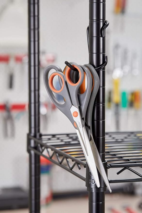 Sunway Shelf Pole Hooks 5-Pack | 2" Black All Purpose NSF-Certified | Best Solution for Garage Shelving Storage Organization | Use with Metal or Wire Shelves and Racks | Heavy Duty, Easy Installation
