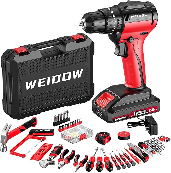 Cordless Drill Tool Kit Set 21V Power Drill Tool Box with Battery Electric Drill Driver for Men Home Hand Repair Basic Toolbox Tools Sets Drills Case