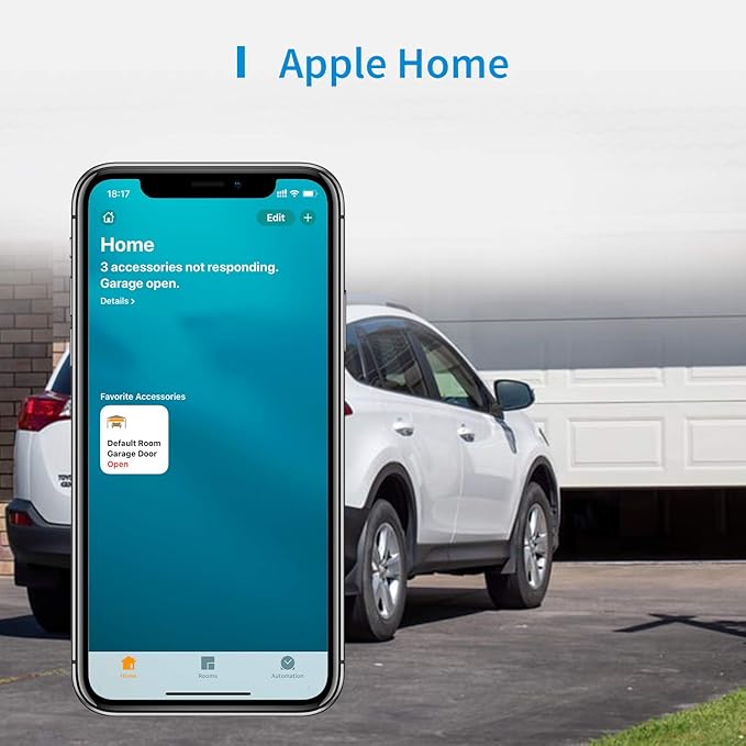 meross Smart Garage Door Opener Remote, Compatible with Apple HomeKit, Amazon Alexa, Google Assistant, SmartThings, Multiple Notification Modes, No Hub Needed,White