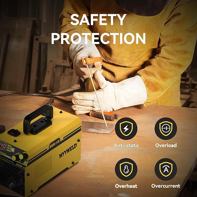 Mig welder, MYYWELD 140 MIG/Stick/Lift TIG 3 in 1 Welder 110V Gasless Flux Core Wire Welding Machine No Gas IGBT Inverter (MWM140)