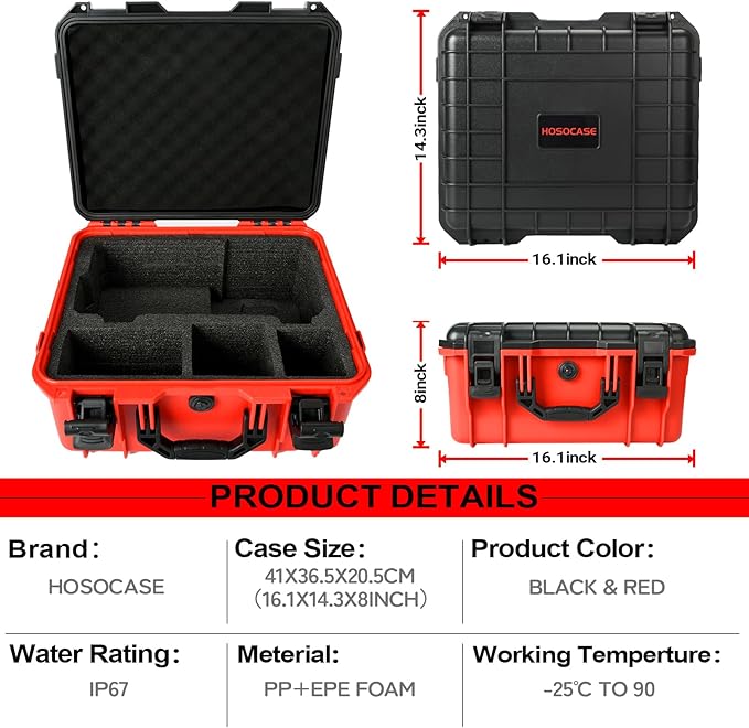 Air Compressor Case for Milwaukee Inflator: Waterproof Hard Case for Milwaukee M18 Cordless Tire Inflator 2848-20, Air Pump Storage Box for Milwaukee Tool | 3.0 to 12.0Ah Battery | Charger (Case Only)