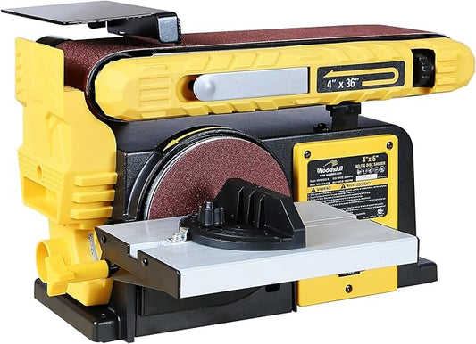 4.5-Amp Belt Disc Sander Combo, 4 x 36 in. Belt and 6 in. Disc Sander with 3/4HP Motor, Belt Sander for Woodworking with Base, Bench Sander Upgraded Model