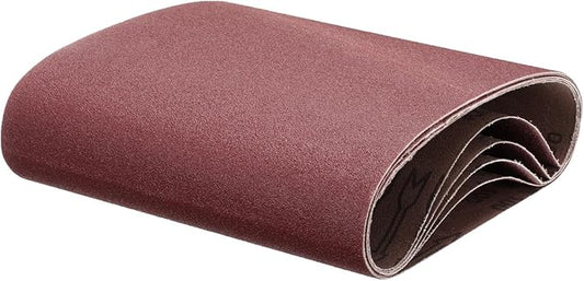 uxcell 5pcs 8" x 19" Sanding Belts 100 Grits Aluminum Oxide Abrasive Belt Sander Paper Sanding Papers for Metal Wood Grinding Polishing, Reddish Brown
