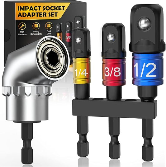 Stocking Stuffers for Men Adults Women Husband Dad Father Mother Teens Christmas Gifts Cool Gadgets 3-Piece 1/4 3/8 1/2" Socket WrenchImpact Socket Adapter Set Tools Extension Drill Adapter Bit Set