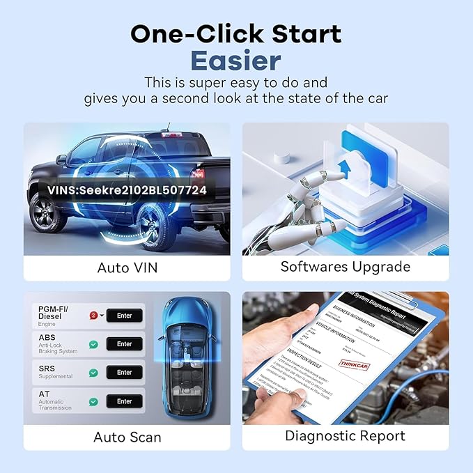 THINKCAR OBD2 Scanner, ThinkScan Plus S6 ABS,SRS,ECM,TCM System Diagnostic Scan Tool with 5 Services, 94 Brands Car Code Reader, FCA AutoAuth, Wireless Update