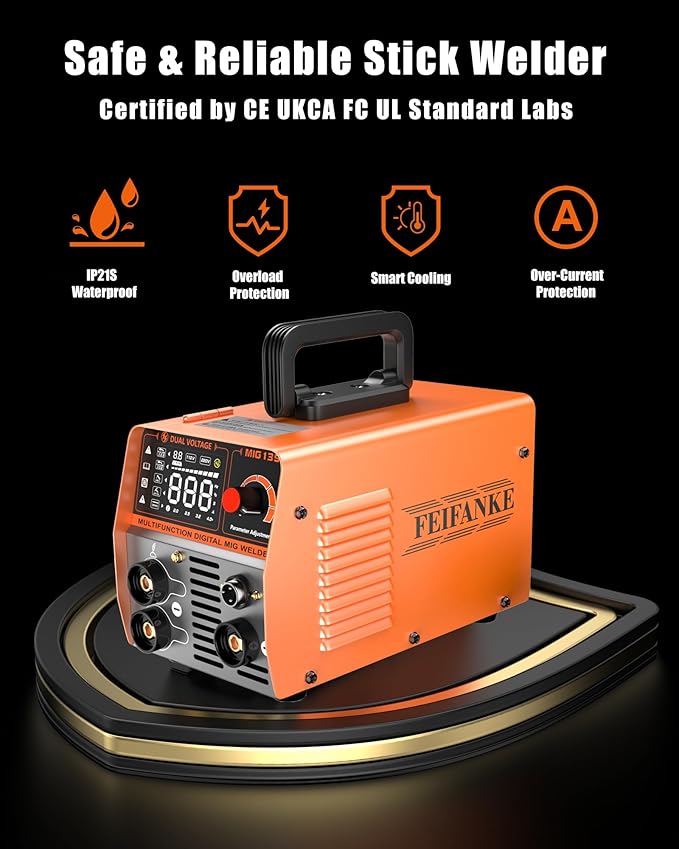 MIG Welder 135A 110V Flux Core Welding Machine IGBT Inverter Welder Single Voltage Gasless MIG Welding Machine