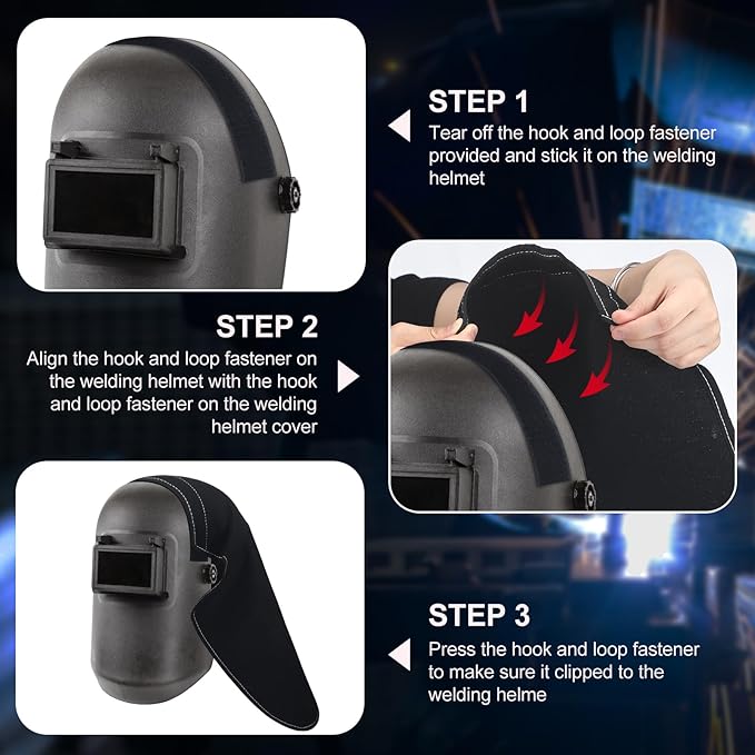 2 Pcs Welding Helmet Cover Welding Hood Welding Neck Protector Helmet Extended Cover Welding Head Cover Helmet Extended FR Cotton Headcover Compatible with Most Welding Helmets