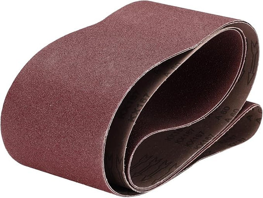 uxcell 2pcs 6" x 89" Sanding Belts 60 Grits Aluminum Oxide Abrasive Belt Sander Paper Sanding Papers for Metal Wood Grinding Polishing, Reddish Brown