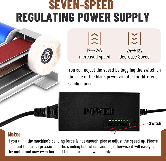 200W Electric Belt Sander 2 x 21-Inch Waterproof, Wide Belt Sanding Polishing Grinding Machine, Diy Electric Belt Sander Knife Sharpener Grinding Polishing Machine for Metal, Woodworking