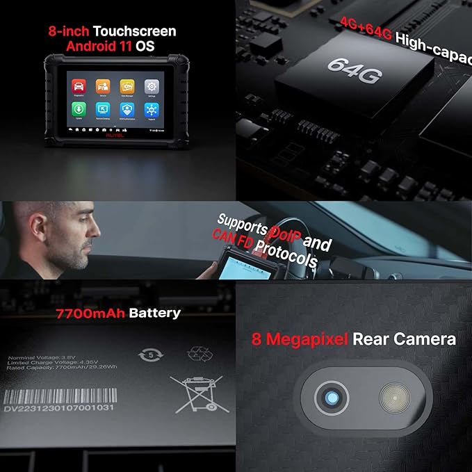 Autel MX900 MK900 OBD2 All System Diagnostic Scanner, Same as MK900BT, Upgraded MK808S MK808BT MX808 MX808S MK808Z, Bi Directional Scan Tool, 40+ Service, DoIP/CAN FD, 3000+ Active Tests, FCA SGW