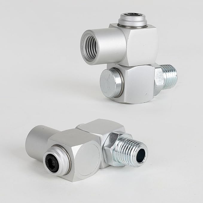 Air Hose Fittings, 3 Pieces 360 Degree Swivel Air Hose Connectors, 1/4" NPT Male and Female Threads Air Fittings