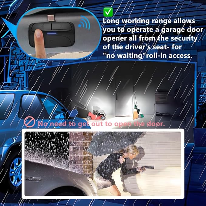 Garage Door Opener Remote Universal for Genie Linear Multicode Liftmaster Chamberlain Craftsman Intellicode Wayne Dalton Overhead Clicker G3T-R 3089 375UT 375lm G953EV-P2 893MAX