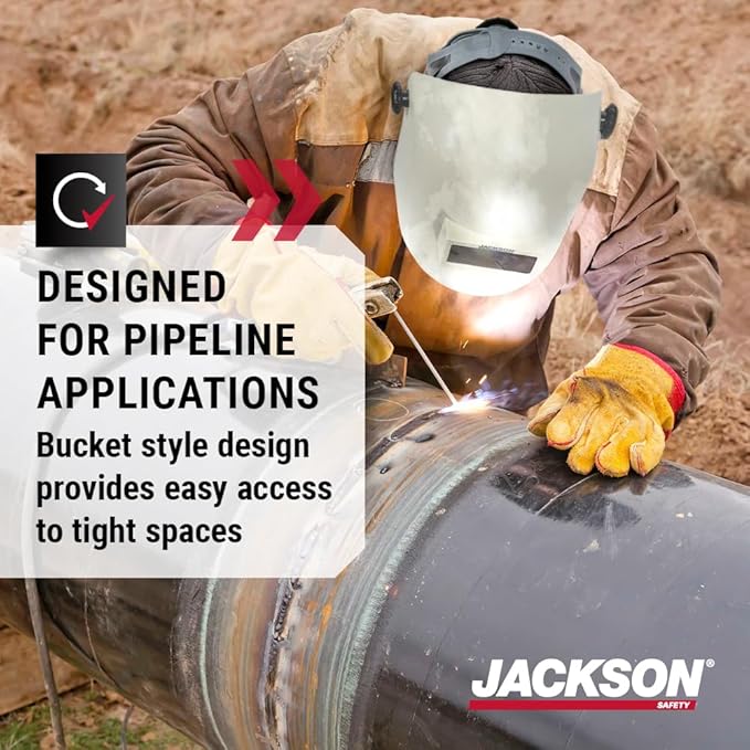 Jackson Safety PL 280 Pipeline Welding Hood - Fixed Front Welding Helmet - Drop-in Shade 10, ANSI Z87.1 - (Multiple Headgear Styles and Colors)