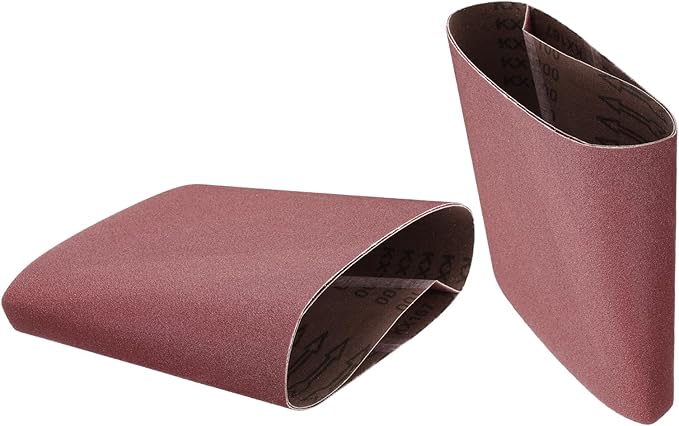 uxcell 5pcs 8" x 19" Sanding Belts 100 Grits Aluminum Oxide Abrasive Belt Sander Paper Sanding Papers for Metal Wood Grinding Polishing, Reddish Brown
