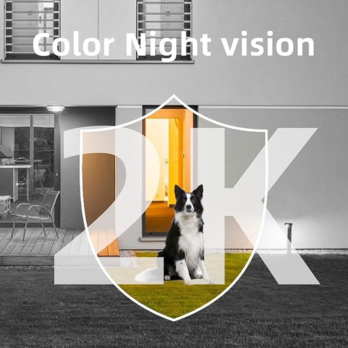 4pc Security Cameras Wireless Outdoor, 2K Battery Powered Camera, WiFi Home Indoor Camera with Color Night Vision, Spotlight, Siren, AI Detection, Cloud/SD, 2 Way Audio, No Monthly Fee, Works Alexa