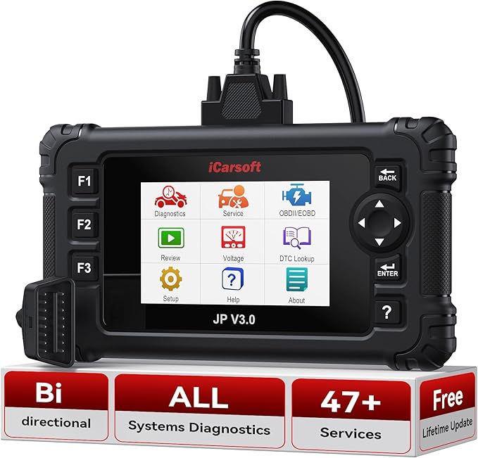 iCarsoft JP V3.0 OBD2 Scanner for Toyota/Honda(Acura) /Lexus/Nissan/Infiniti/Mitsubishi/Mazda/Suzuki/Hyundai, All Reset+Full System Diagnostic Scan Tool Car Code Reader-2025