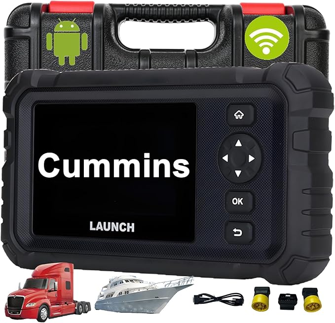 LAUNCH Cummins Scanner Heavy Duty Truck Tractor Diesel Genset Machinery Vessel Diagnostic Scan Tool, Actuation Test, Special Functions,Basic System Diagnosis, Lifetime Free Upgrade
