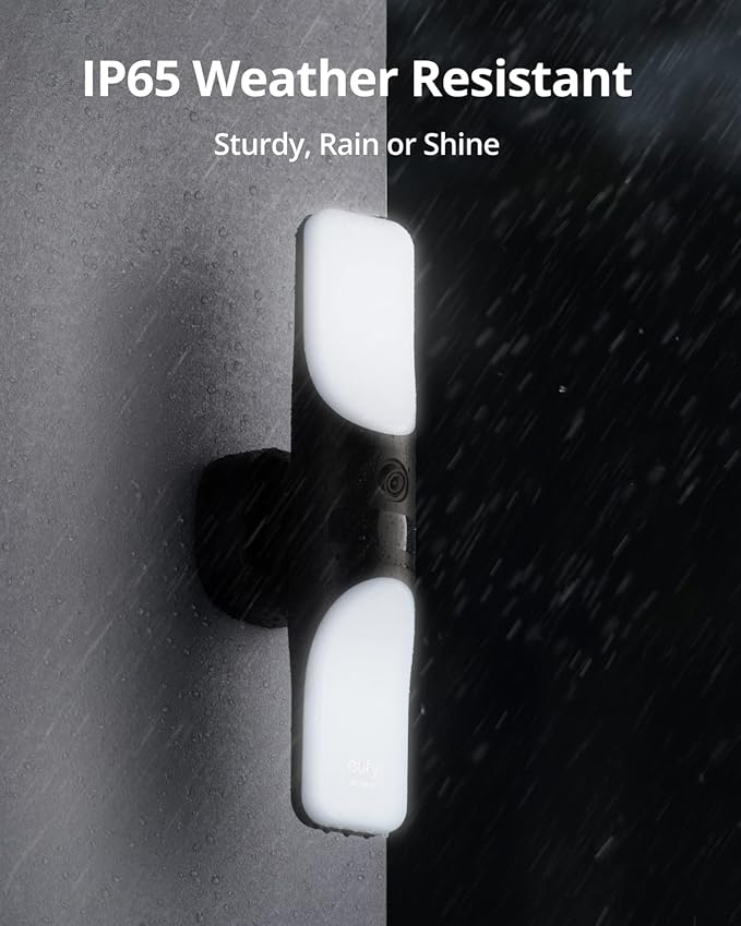 eufy Security S100 Wired Wall Light Cam (2-Pack), Security Camera Outdoor, 2K Camera with 1200 Lumen Light, Color Night Vision, Motion Activated Light, AI Smart Detection, IP65 Waterproof