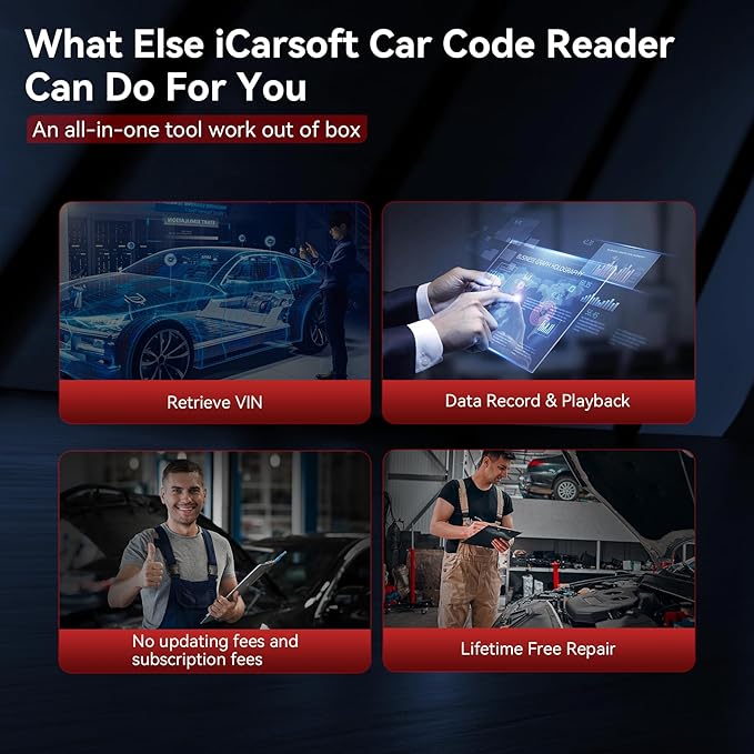iCarsoft CR V2.0 OBD2 Scanner for Porsche/BMW/VAG/Volvo,etc,8 Resets/Full Systems/Battery Reset, Auto Diagnostic Tool ABS SRS SAS Transmission Code Reader, 118 Live Data Check Engine Light Scan Tool