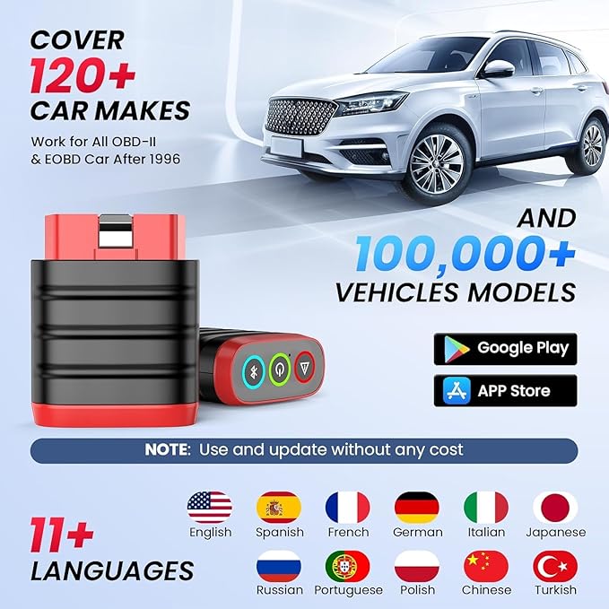 THINKCAR Thinkdiag Mini Bluetooth OBD2 Scanner, OEM Full System Diagnostic Scan Tool for iOS and Android, Check Engine Light Fault Car Code Reader