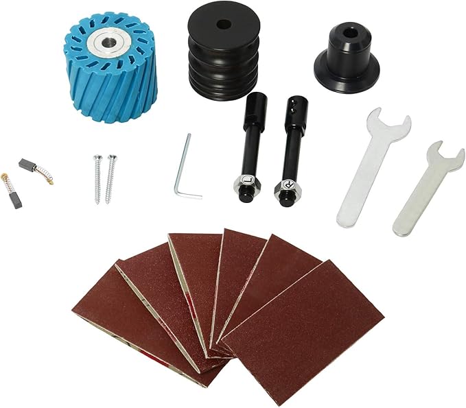 Leather Polisher Sander 350W 0-8000RPM Leather Burnishing Machine 110V Edge Grinding Machine with 6 Sanding Sleeves