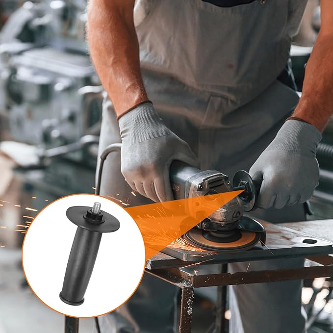 HARFINGTON 4pcs Angle Grinder Side Handle 10mm Thread 141mm Length Plastic Angle Grinder Handle Replacement Auxiliary Sander Handle Tool