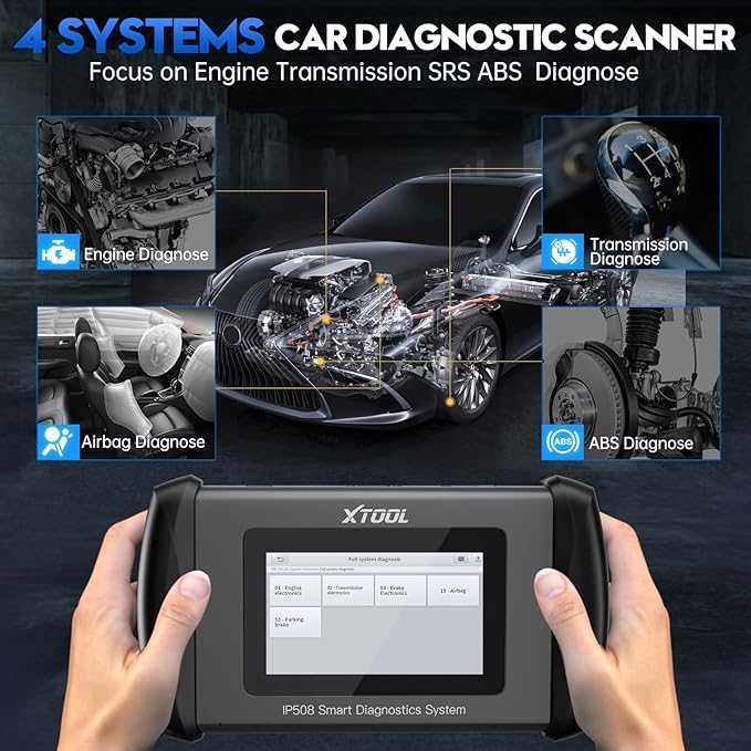 Code Reader for Cars and Trucks, XTOOL InPlus IP508 Engine ABS SRS Transmission Car Diagnostic Tool with Oil Reset, EPB, SAS, BMS, Throttle, Check Engine Code Reader, Android 10.0