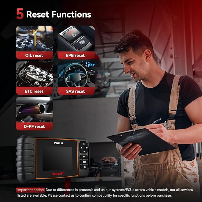 OBD2 Scanner Diagnostic Tool for Porsche, iCarsoft POR II Car Code Reader, Full System Diagnosis Car Scan Tool with Oil Reset/EPB/DP/ETC/SAS, Live Data Graph-Free Update/Repair