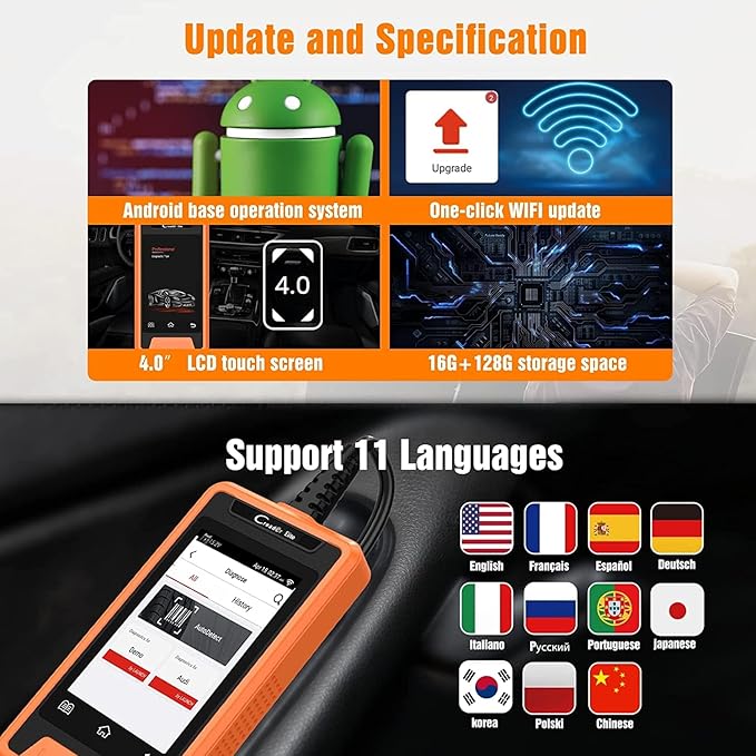 Launch Creader Elite Code Reader, Bi-Directional Scan Tool for Audi, Full System Diagnostic Scanner, 31+ Services, Online Coding, AutoVIN, WiFi Update