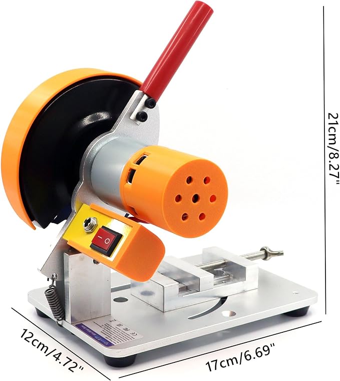 NovelLife Mini Miter Saw 4 inch Electric Cut-Off Chop Saw 775 Motor 105mm Circular Blade for DIY Model Crafts Hobby Metal Wood Plastic Compound Cutting Tool Upgraded